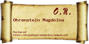 Ohrenstein Magdolna névjegykártya